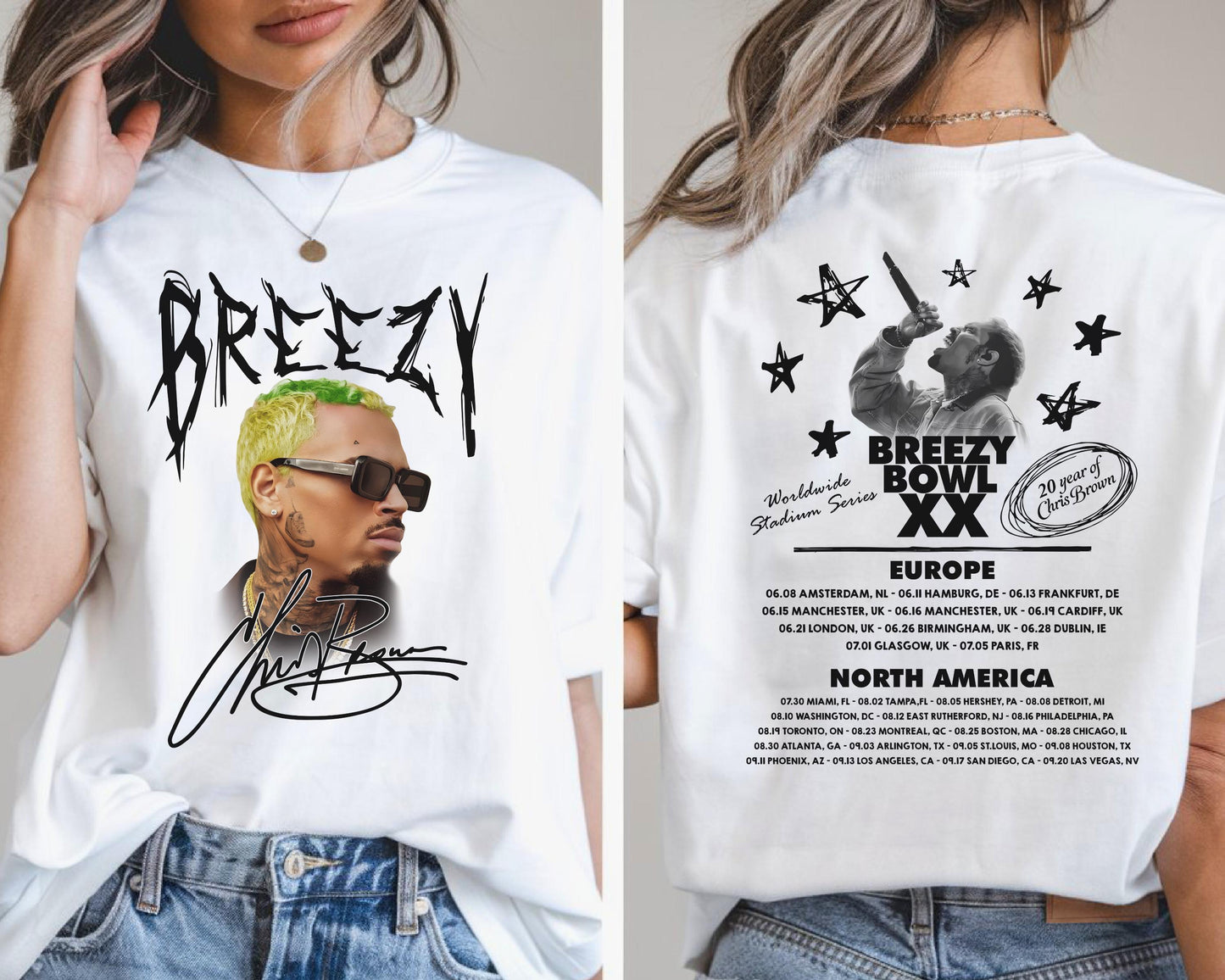 Breezy Bowl, C. Brown Breezy T-shirt, World Tour Shirt, Fan Merch, Breezy Bowl XX, Concert Shirt, Concert Gift, Fan Gift