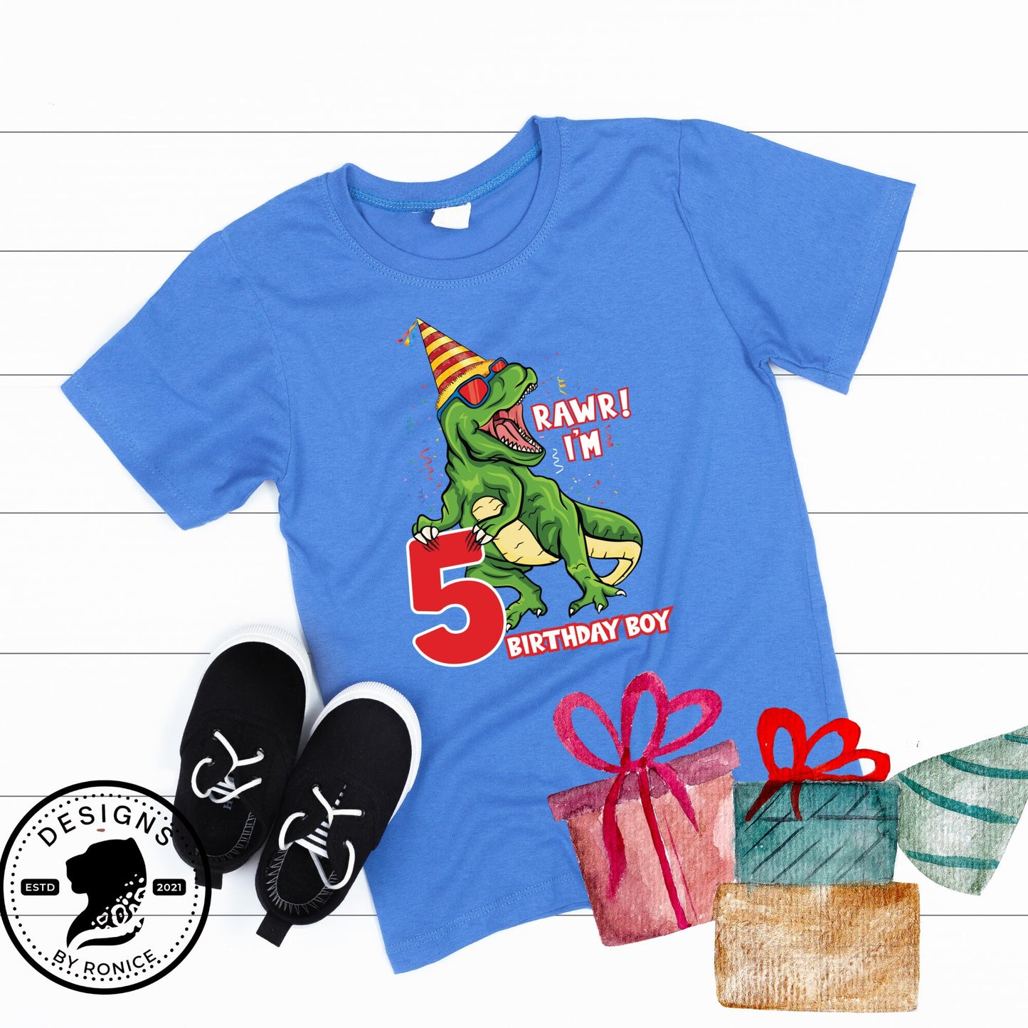 Dinosaur Birthday Boy Shirts, Ages 1-9 Birthday Shirt, T-rex Birthday Shirt, 4th Birthday boy Shirt, 2nd Birthday Boy Shirt, First Birthday