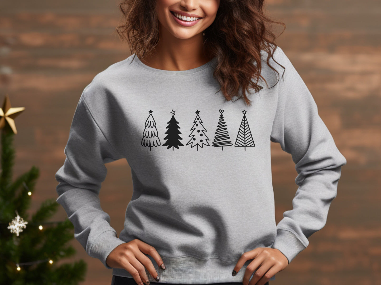 Christmas Trees Sweater,Crewneck Sweater, Holiday Sweater,Christmas Sweatshirt, Christmas Tree Sweatshirt, Christmas Minimal Sweatshirt