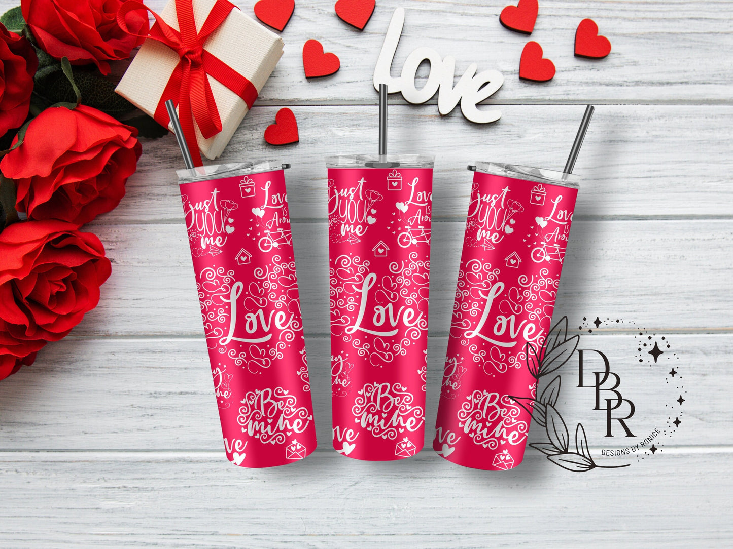 Valentine’s day Love Tumbler, Valentine’s 20 oz Tumbler, Gift for Valentine, Gift for her, Love tumbler, Love Hearts cup