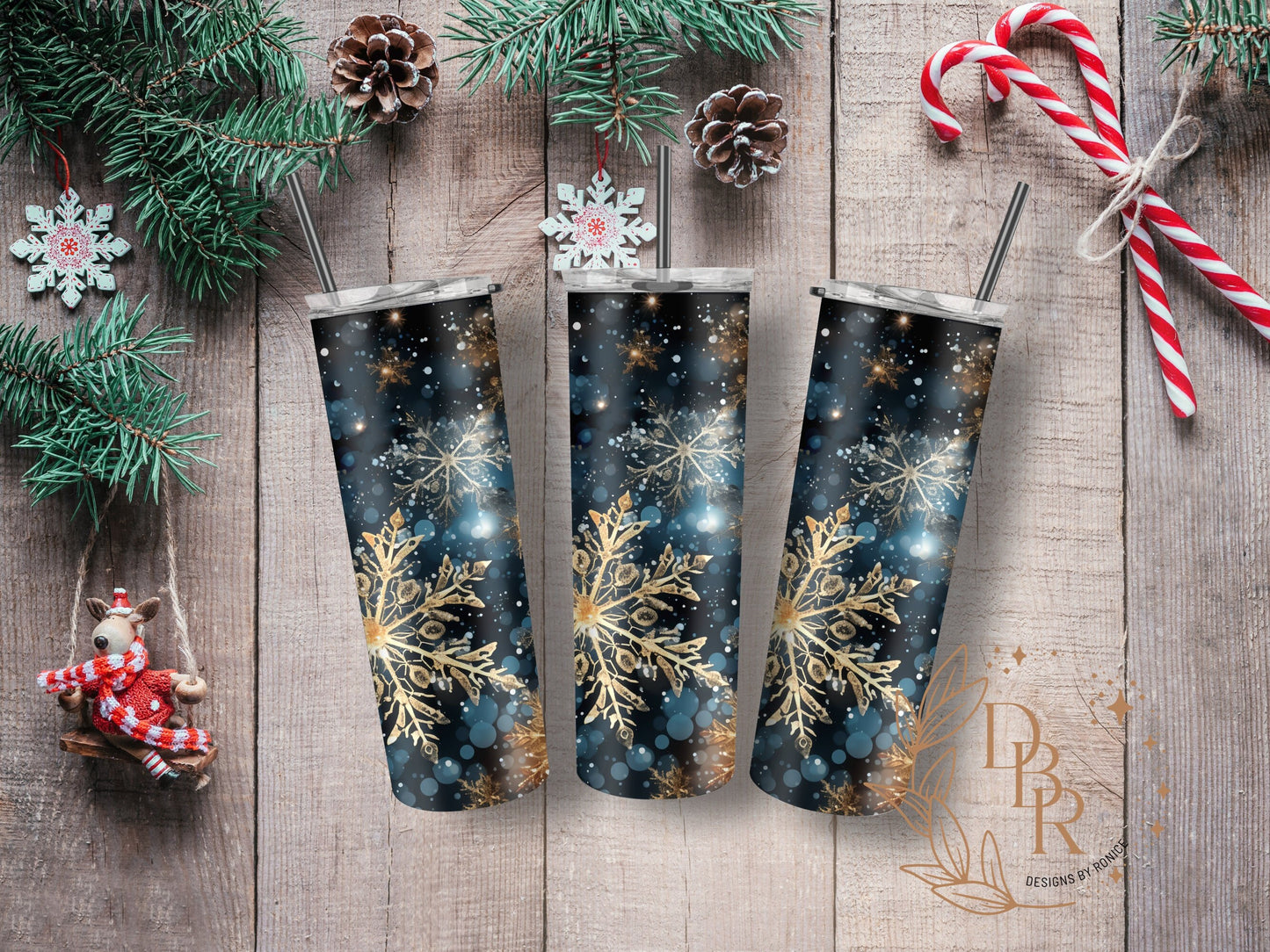 Snowflake Tumbler, Christmas Tumbler, Winter Tumbler with Straw and lid,Sparkling Faux Glitter Snowflakes Tumbler,Personalized Tumbler, Gift