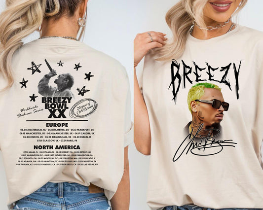 Breezy Bowl, C. Brown Breezy T-shirt, World Tour Shirt, Fan Merch, Breezy Bowl XX, Concert Shirt, Concert Gift, Fan Gift