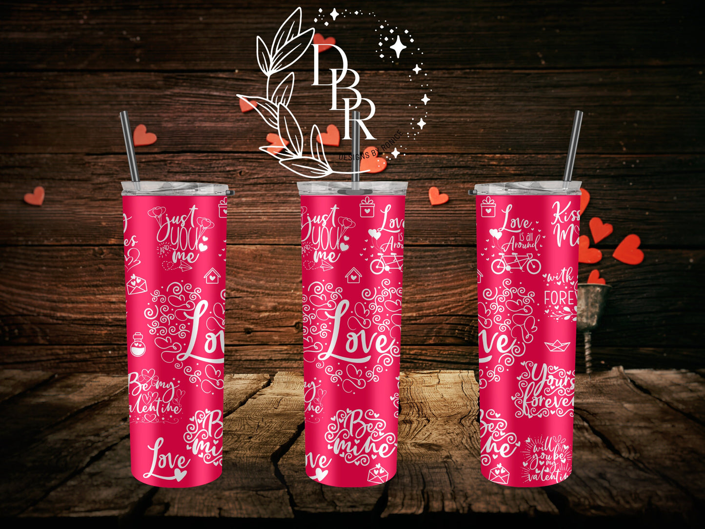 Valentine’s day Love Tumbler, Valentine’s 20 oz Tumbler, Gift for Valentine, Gift for her, Love tumbler, Love Hearts cup