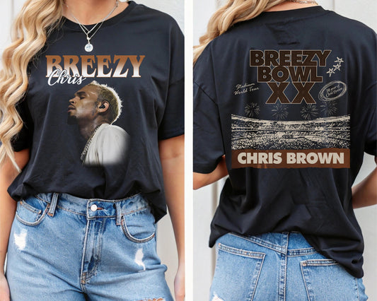 Breezy Bowl, C Brown Breezy T-shirt, World Tour Shirt, Fan Merch, Breezy Bowl XX Shirt, Concert Shirt, Concert Gift, Fan Gift
