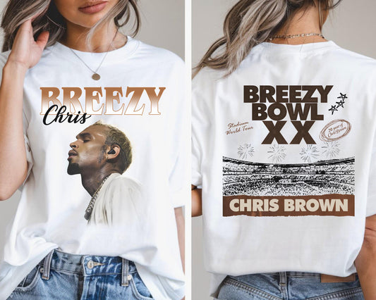 Breezy Bowl, C Brown Breezy T-shirt, World Tour Shirt, Fan Merch, Breezy Bowl XX Shirt, Concert Shirt, Concert Gift, Fan Gift