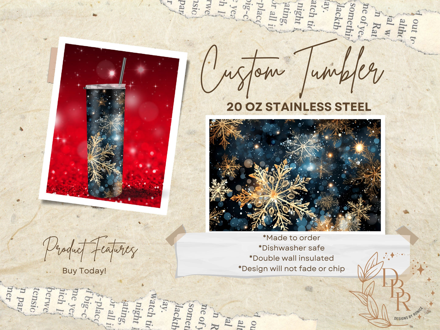 Snowflake Tumbler, Christmas Tumbler, Winter Tumbler with Straw and lid,Sparkling Faux Glitter Snowflakes Tumbler,Personalized Tumbler, Gift